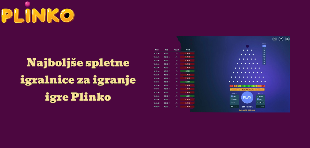 Najboljše spletne igralnice za igranje igre Plinko za denar